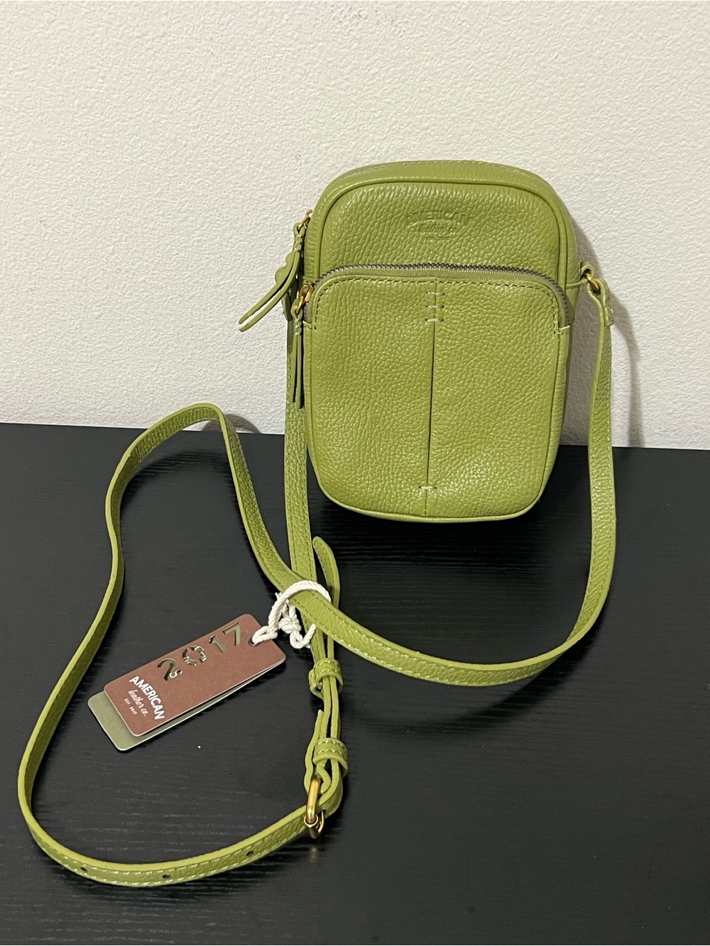 NWT American Leather Co. Cleveland Crossbody Matcha Green Seasonal Color RARE